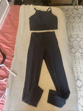 Old Navy Dark Blue High Waisted Studio Smooth Active Set